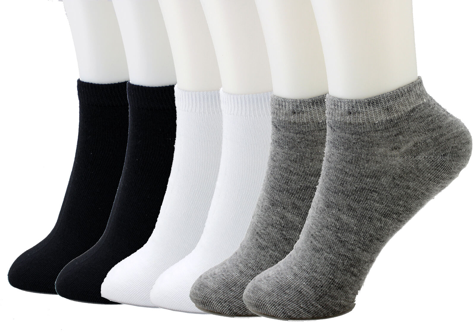 3-12 Pairs Mens Womens Ankle Socks Cotton Solid Low Cut High